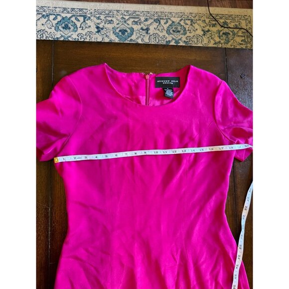 Vintage August Silk Sheath Dress Suit Set Fuchsia  Pink Professional Office 8 - Picture 5 of 14